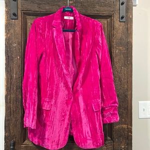 Hot Pink velvet like Blazer